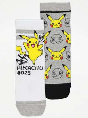 Pokémon Pikachu Print Ankle Socks 2 Pack Kids at ASDA