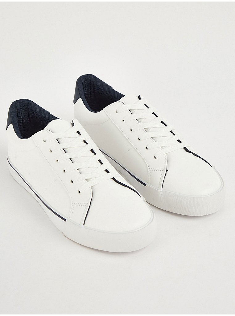 White Lace Up Trainers | Men | George at ASDA