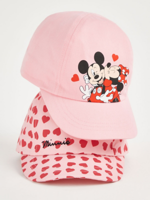 Disney Minnie Mouse Pink Baseball Cap 2 Pack Kids at ASDA