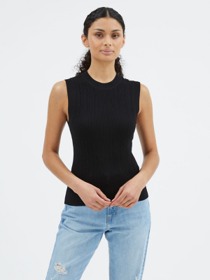 Black Sleeveless Knitted Top Women at ASDA