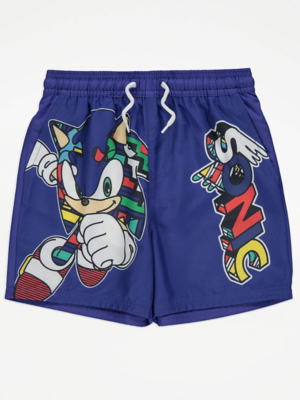 Sonic The Hedgehog Blue Swim Shorts Kids at ASDA