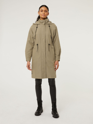 Khaki Parka Rain Mac Women at ASDA