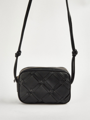 Black Woven Cross Body Bag Women at ASDA