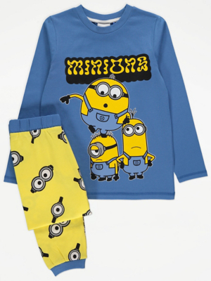 Minions Character Print Blue Long Sleeve Pyjamas | Kids | George at ASDA
