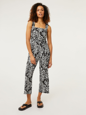 Black Floral Jersey Jumpsuit Women at ASDA