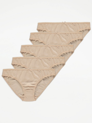 Nude Mini Knickers 5 Pack Women at ASDA