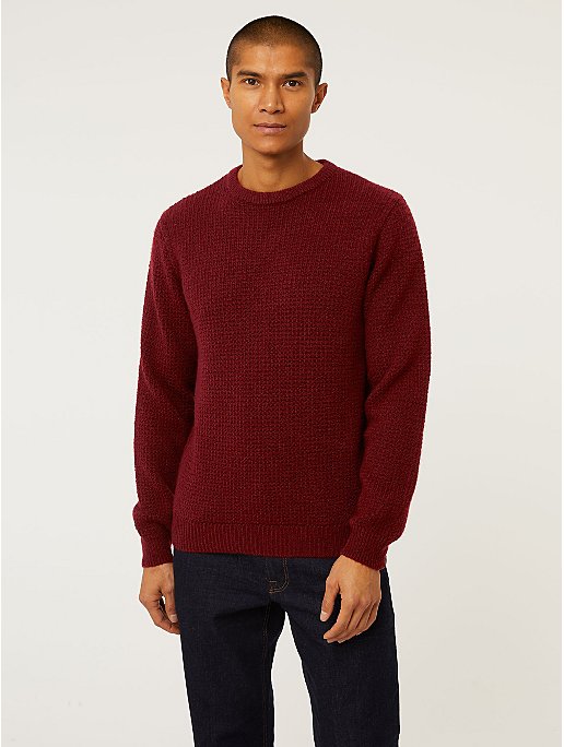 Burgundy Soft Touch Knitted Jumper | Men | George at ASDA
