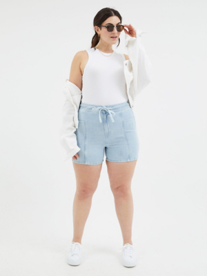 Light Blue Cargo Denim Shorts Women at ASDA