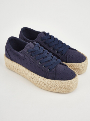 navy flatform trainers
