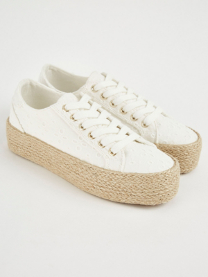 navy flatform trainers