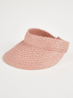 Pink Straw Visor Hat Women at ASDA