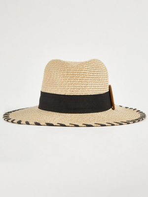 Buckle Belted Straw Hat Women at ASDA