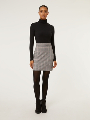 Grey Checked Jersey Tube Mini Skirt Women at ASDA
