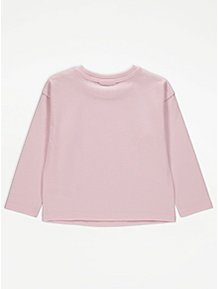 Asda Asda George Girls Pink  Cotton Basic T-Shirt Size 3-6 Months Crew Neck 