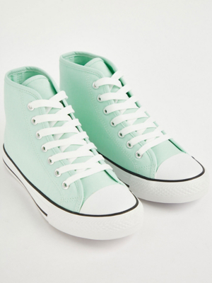 Mint Green Canvas High Top Trainers Women at ASDA