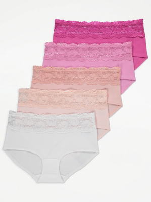 Lace Trim Short Knickers 5 Pack Sale & Offers at ASDA