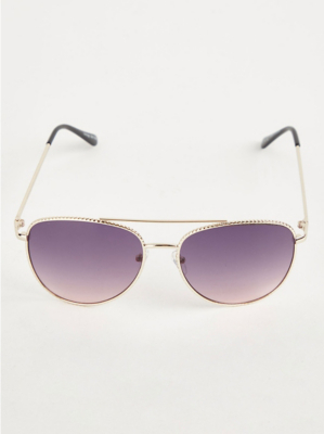 Gold Aviator Sunglasses Women at ASDA