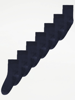 Navy Cotton Rich Ankle Socks 7 Pack