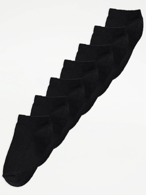 Black Trainer Socks 7 Pack Kids at ASDA