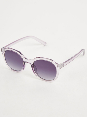 Lilac Transparent Round Sunglasses Women at ASDA