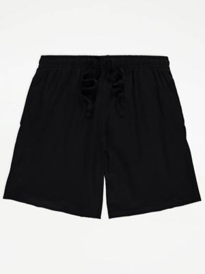 Black Plain Loungewear Shorts Men at ASDA