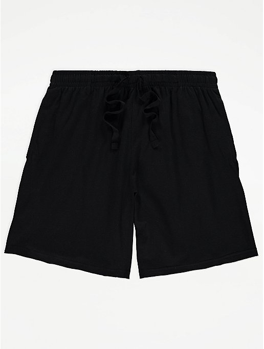 Black Plain Loungewear Shorts | Men | George at ASDA