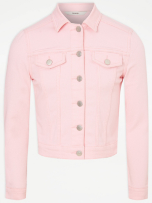 Pink Stretch Denim Jacket Kids at ASDA