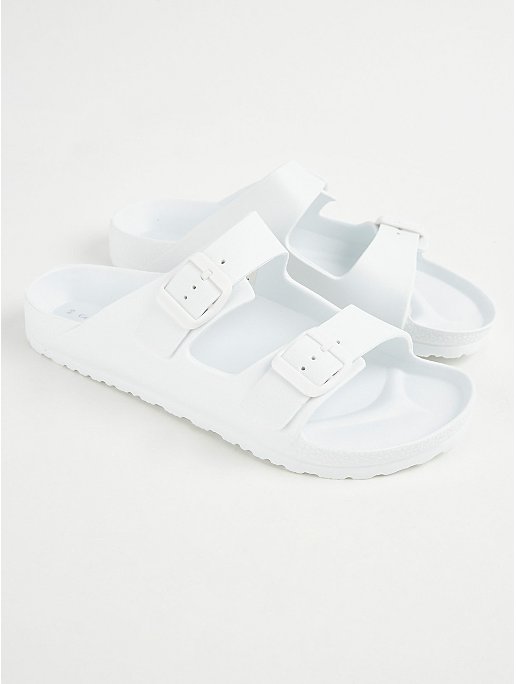 White Double Buckle Sandals | Women | George at ASDA