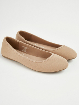 Beige Canvas Ballet Shoes Women at ASDA