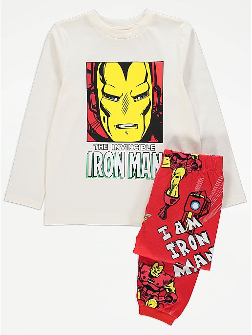 Panda Pygmalion Verwaarlozing Marvel Iron Man Print Red Long Sleeve Pyjamas | Sale & Offers | George at  ASDA