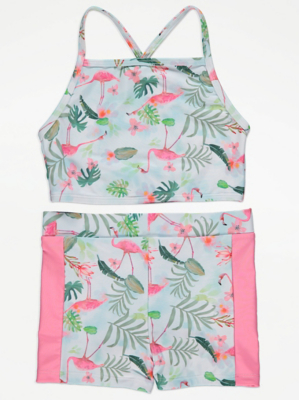 Flamingo Short Tankini Kids at ASDA