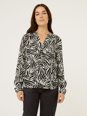 Zebra Print Popover Blouse Women at ASDA