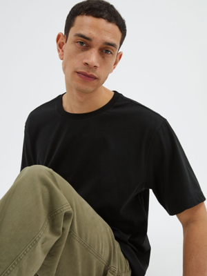 Black Plain Oversized TShirt Men at ASDA