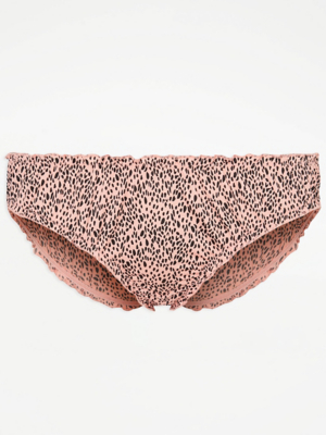 Coral Leopard Print Ruched Mini Knickers Sale & Offers at ASDA