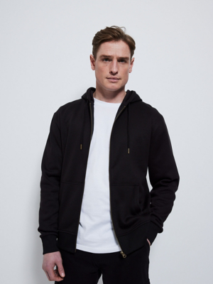 Black Plain Hoodie Men at ASDA