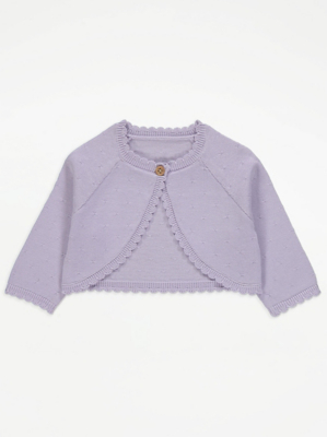 Lilac Knitted Shrug Baby at ASDA