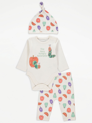The Very Hungry Caterpillar Bodysuit Leggings and Hat Outfit Baby