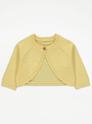 Yellow Knitted Shrug Baby at ASDA