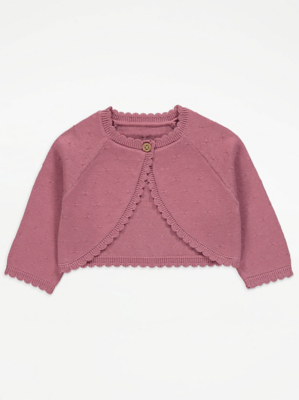 Pink Knitted Shrug Baby George at ASDA