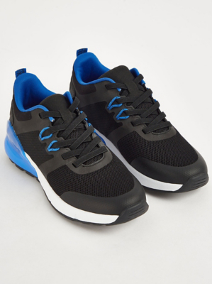 Black Elastic Lace Trainers Kids at ASDA