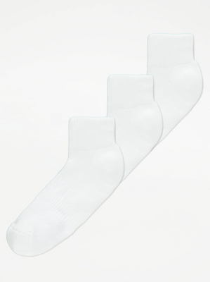 White Active Cushion Sole Socks 3 Pack Lingerie at ASDA