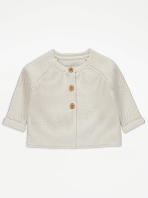 Cream Knitted Cardigan Baby at ASDA
