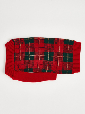 Matching Red Checked Dog Knitted Jumper Home at ASDA