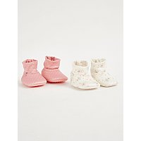 Pink Spot and Floral Booties 2 Pack | Baby | George at ASDA