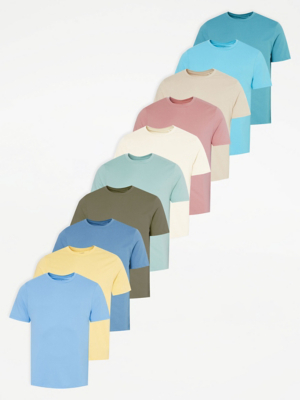 Assorted Crew Neck TShirts 10 Pack Men at ASDA
