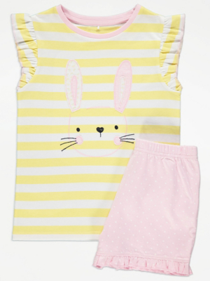 Lemon Bunny Stripe Polka Dot Pyjamas Kids at ASDA