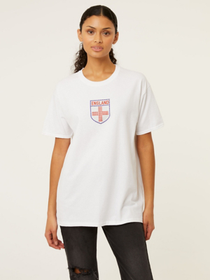 Matching England Football Glitter TShirt Adults Sale & Offers