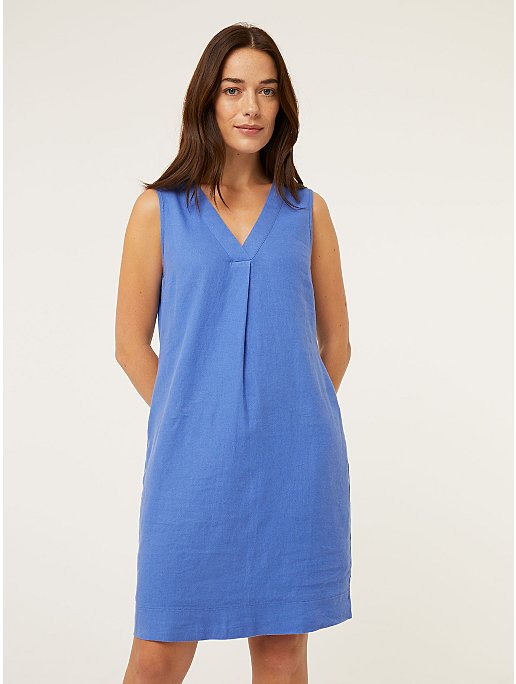 Blue Linen Blend Shift Dress | Women | George at ASDA