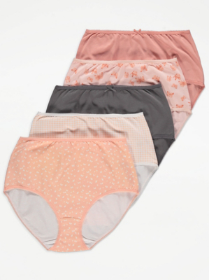 Pink Full Brief Knickers 5 Pack Sale & Offers at ASDA