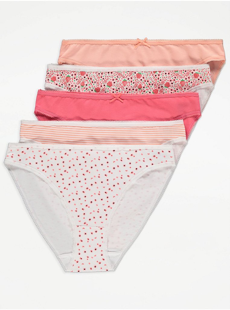 Pink High Leg Knickers 5 Pack